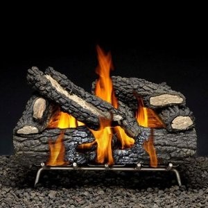 Firegear Sinnian Oak Vented Outdoor Burner & Gas Log System, Fuel Type: Nat...