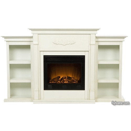 Southern Enterprises (SEI) Tennyson Electric Fireplace with Bookcases