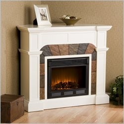 Southern Enterprises Cartwright Ivory Convertible Slate Electric Fireplace
