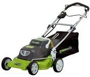 Greenworks 25092 18-Inch 24 Volt Cordless Electric Bag/Mulch Self Propelled Lawn Mower With Removable Battery (Sun-Rise)