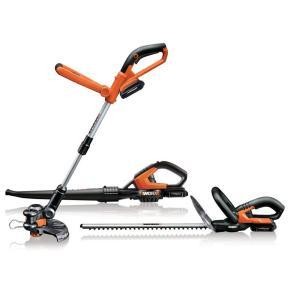 Worx 18 Volt Cordless Combo kit with Trimmer/Edger (WG151), Hedge Trimmer (WG251), and Blower/Sweeper (WG450)