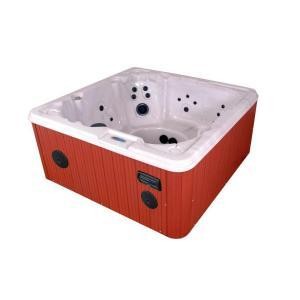 QCA Spas Corsica Silver Marble 8 Person, 60 Jet Spa with (2) 4 HP Pumps, features an LED Light, Dura-Frame Cabinet and Stereo