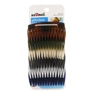 Scunci Effortless Beauty Assorted Side Combs, 7cm, 12-Count