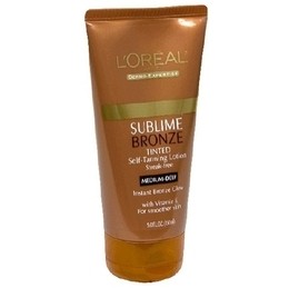 L'Oreal SUBLIME BRONZE L'Oreal Sublime Bronze Tinted Self-Tanning Lotion Medium Natural Tan 5 oz