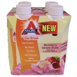 Atkins Day Break Strawberry Banana Shake, 4 - 11 oz Containers