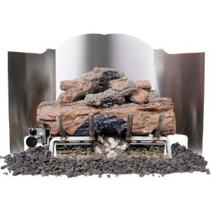 Peterson Gas Logs 30 Inch 3-fold Traditional Stainless Steel Fireback