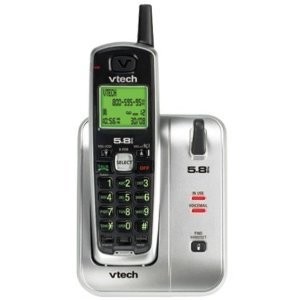VTech CS5111 Cordless Phone, Silver/Black, 1 Handset